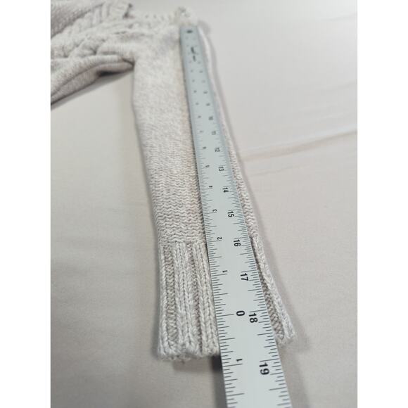 Cherokee Girls Cable Knit Crop Sweater Oatmeal Heather Size M 7/8 Cozy - Picture 6 of 9